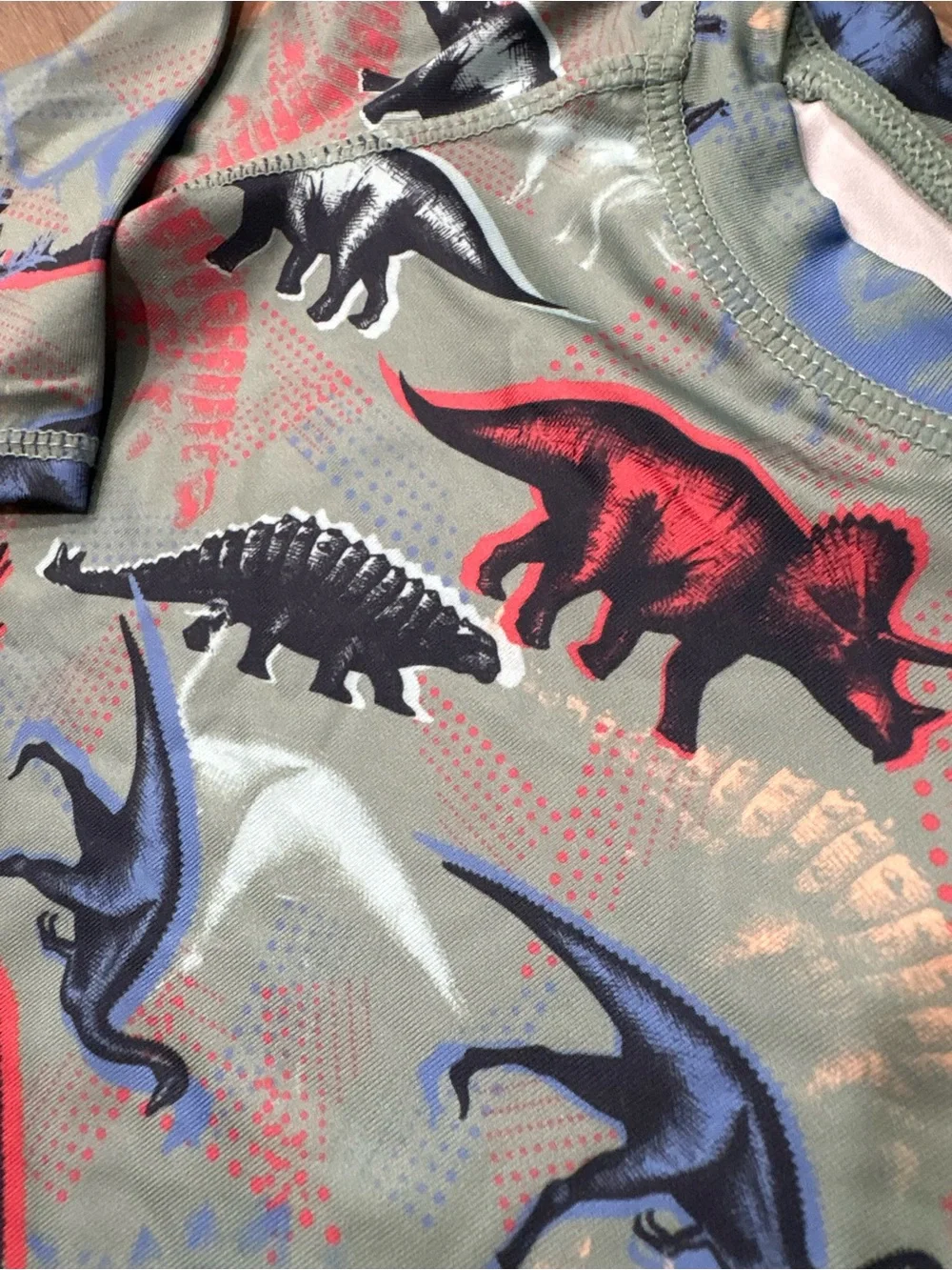 wonder nation Green Dinosaur Print Rash Guard